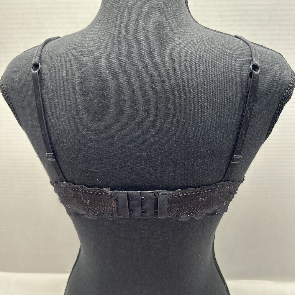 Victoria's Secret Angels Bra Black Lace Semi-Sheer Lightly Lined 34D - Picture 8 of 8
